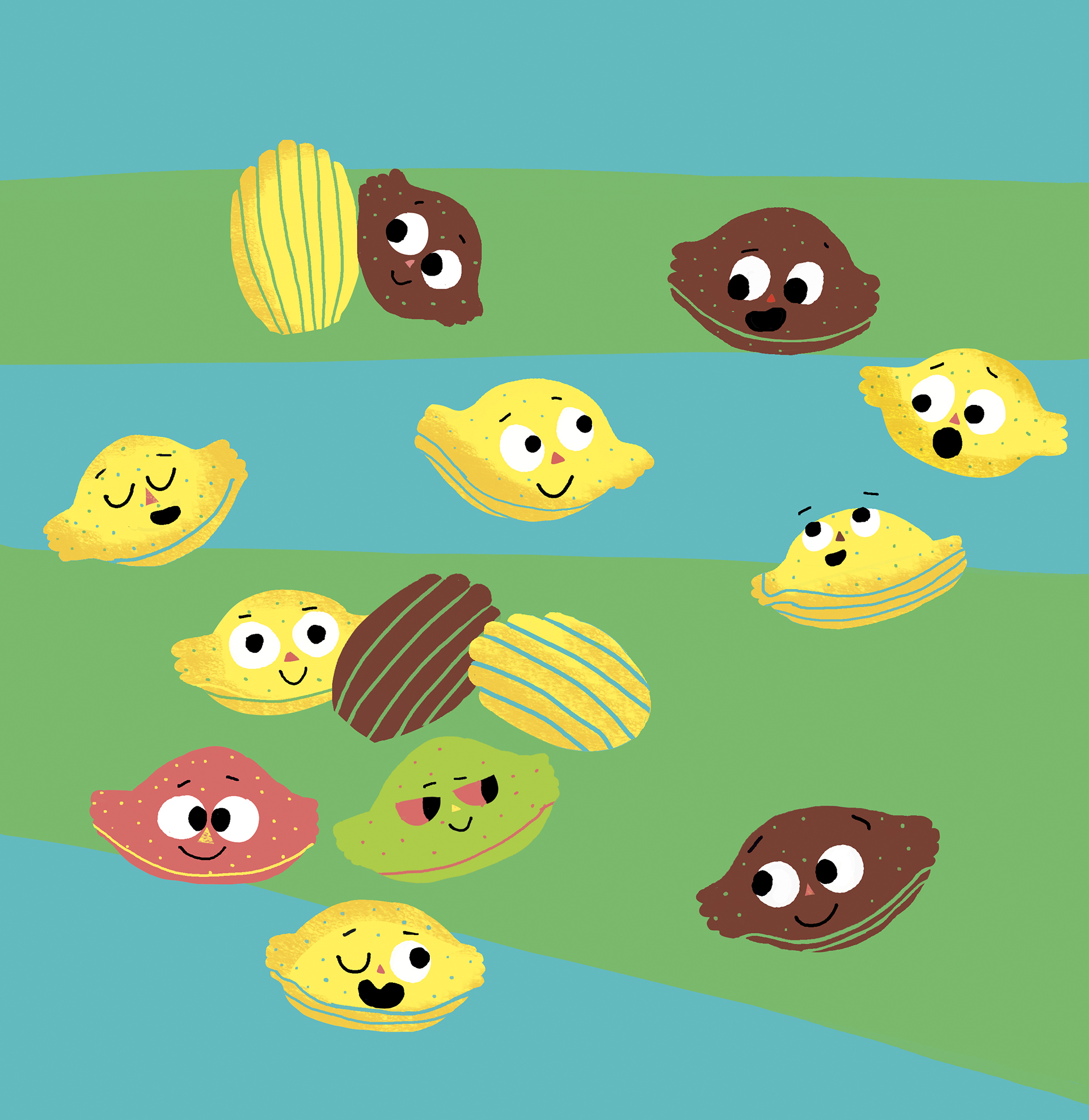 00B.madeleines de garde2 illustration Photoshop d'une adolescente