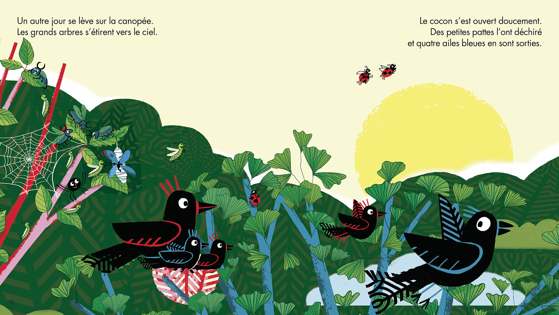 sur le vert tendre d'une feuille page dix-huit et dix-neuf Nathalie Desforges et Marie-Avril Haîm