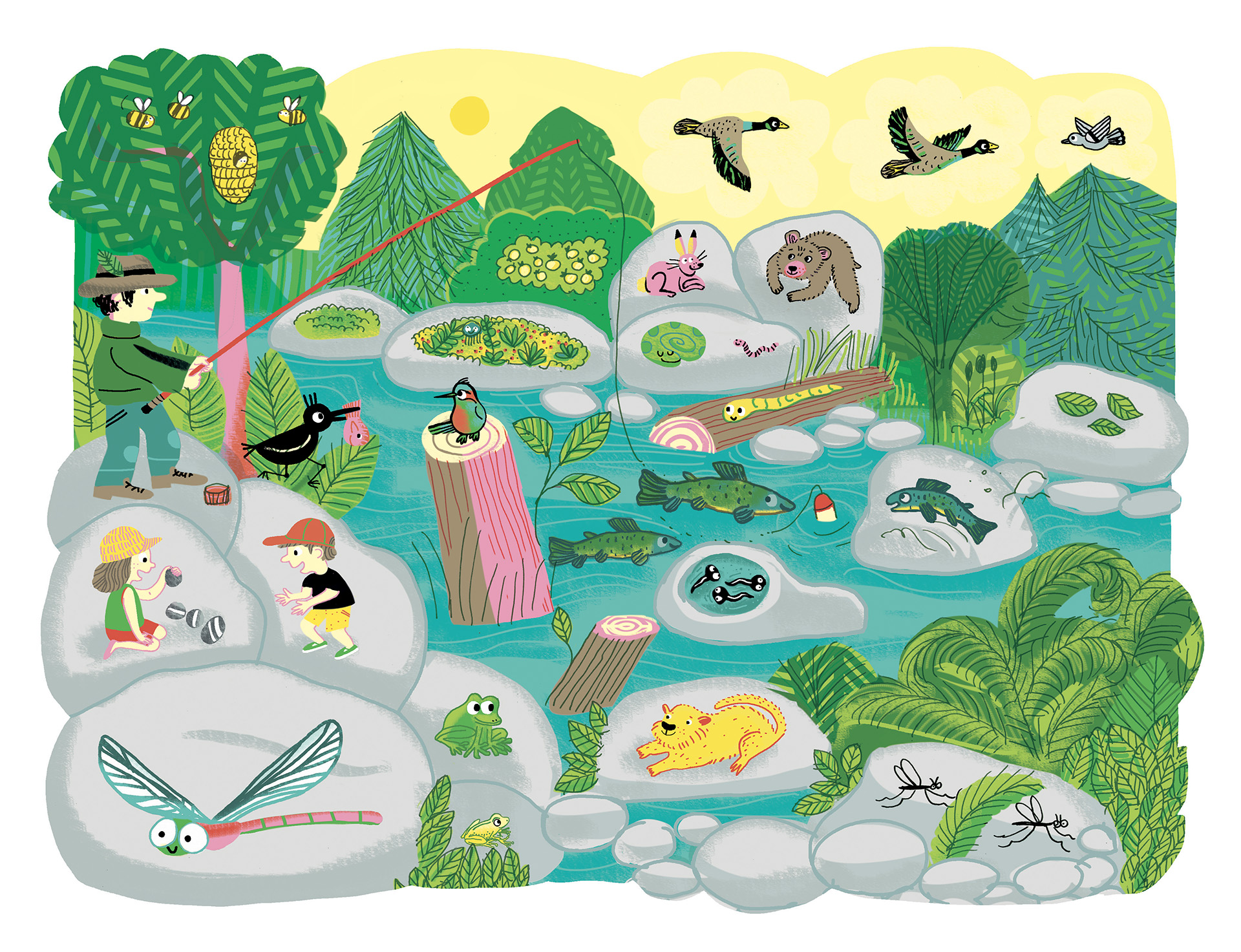 DEF-DJECO-rivière-ND Rivière à colorier à l'eau